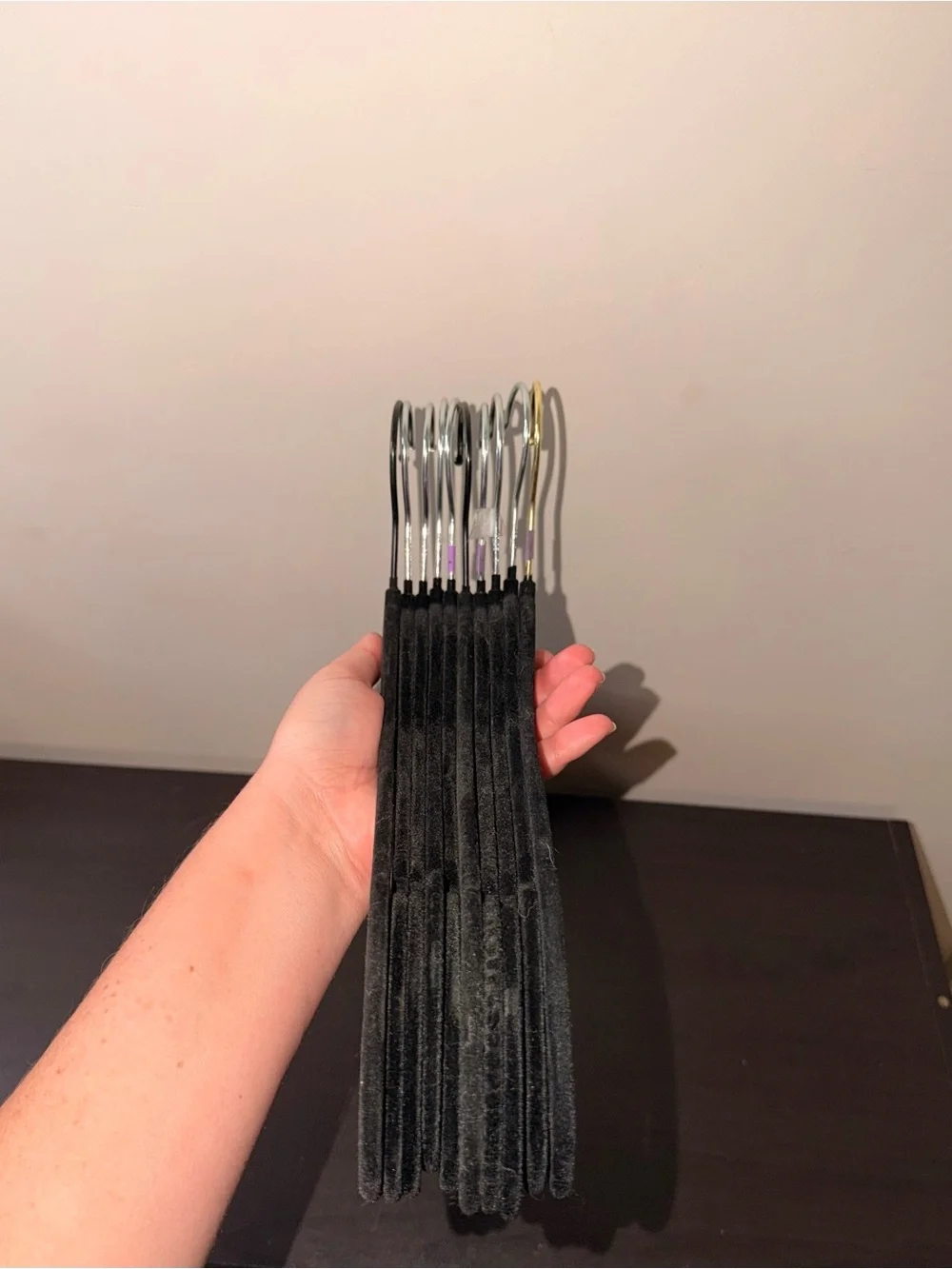 IKEA Bundle of 10 Black Velvet Non-Slip Hangers - Pack